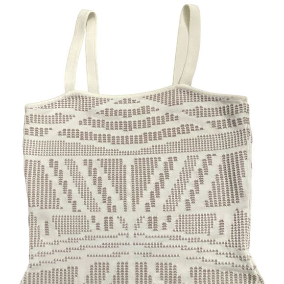 Ronny Kobo White and Nude Tribal Design Bandage Midi Dress Size Bodycon Small - Picture 8 of 13